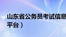 山东省公务员考试信息网 山东省公务员考试平台）