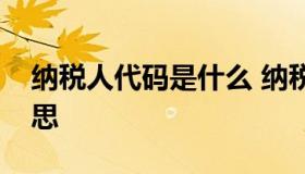 纳税人代码是什么 纳税人识别代码是什么意思