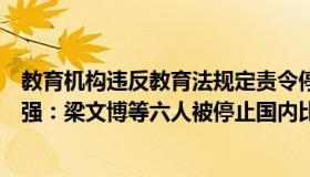 教育机构违反教育法规定责令停止招生资格几年（德庆浪子强：梁文博等六人被停止国内比赛资格）