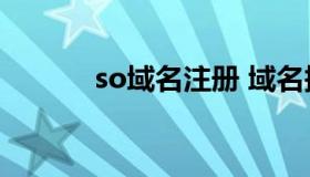 so域名注册 域名搜索引擎注册