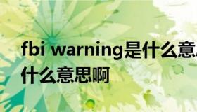 fbi warning是什么意思 FBI WARNING是什么意思啊