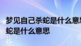 梦见自己杀蛇是什么意思周公解梦（做梦见杀蛇是什么意思