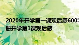 2020年开学第一课观后感600字作文三篇 2020年六年级下册开学第1课观后感