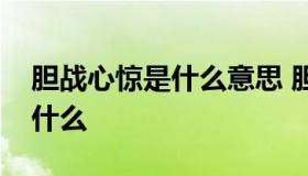 胆战心惊是什么意思 胆战心惊是什么意思是什么