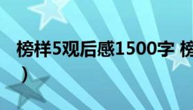 榜样5观后感1500字 榜样5观后感500字左右）