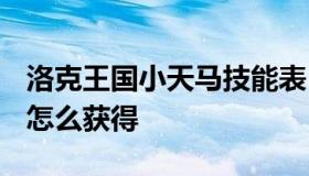 洛克王国小天马技能表 2021洛克王国小天马怎么获得