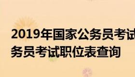 2019年国家公务员考试职位表（2019国家公务员考试职位表查询