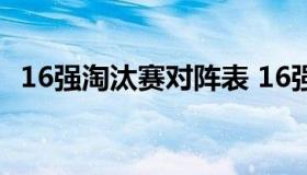 16强淘汰赛对阵表 16强淘汰赛对阵表制作