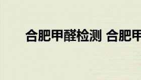 合肥甲醛检测 合肥甲醛检测机构排名