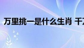 万里挑一是什么生肖 千万里挑一打一个生肖