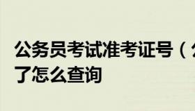 公务员考试准考证号（公务员考试准考证号忘了怎么查询