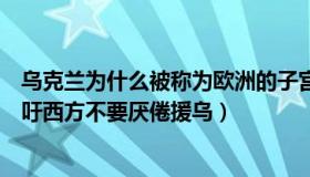 乌克兰为什么被称为欧洲的子宫（浅谈欧洲：乌克兰外长呼吁西方不要厌倦援乌）