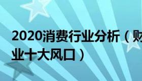 2020消费行业分析（财经小胡：2022消费产业十大风口）