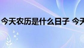 今天农历是什么日子 今天农历是什么日子呢）