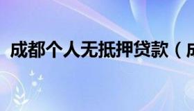 成都个人无抵押贷款（成都抵押贷款3.85%