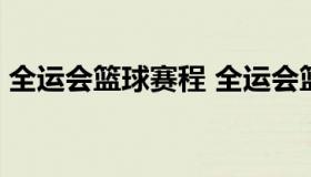 全运会篮球赛程 全运会篮球赛程表2021u19