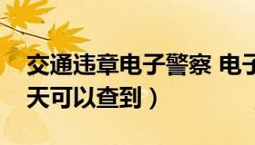 交通违章电子警察 电子警察交通违章查询几天可以查到）