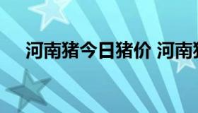 河南猪今日猪价 河南猪价格今日生猪价