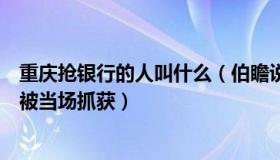 重庆抢银行的人叫什么（伯瞻说法：重庆一男子持刀抢银行被当场抓获）