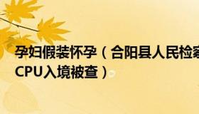 孕妇假装怀孕（合阳县人民检察院：女子假扮孕妇藏202块CPU入境被查）