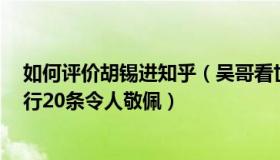 如何评价胡锡进知乎（吴哥看世界9：胡锡进：广州严格执行20条令人敬佩）