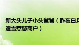 新大头儿子小头爸爸（昨夜白月光：《假爸爸》剧组遗留人造雪惹怒商户）