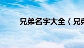 兄弟名字大全（兄弟名字大全霸气