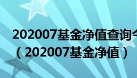 202007基金净值查询今天最新净值最新股价（202007基金净值）