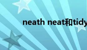 neath neat和tidy和clean区别）