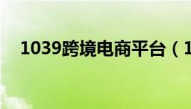 1039跨境电商平台（1039跨境电商模式