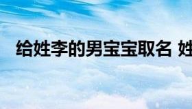 给姓李的男宝宝取名 姓李的男宝宝取名字