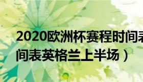 2020欧洲杯赛程时间表 2020欧洲杯赛程时间表英格兰上半场）