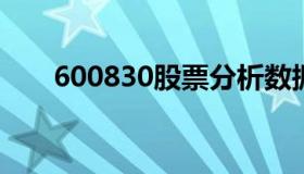 600830股票分析数据（600830股价