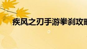 疾风之刃手游拳刹攻略（疾风之刃端游