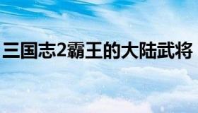 三国志2霸王的大陆武将 三国群英传霸王之业