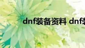 dnf装备资料 dnf装备资料词典）