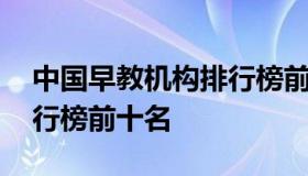 中国早教机构排行榜前十名 中国早教机构排行榜前十名