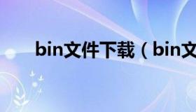 bin文件下载（bin文件下载后打不开