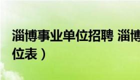 淄博事业单位招聘 淄博市事业编2022招聘职位表）