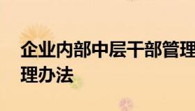 企业内部中层干部管理办法 中层领导干部管理办法