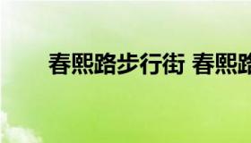 春熙路步行街 春熙路步行街怎么走）