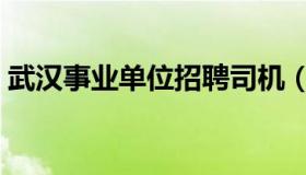 武汉事业单位招聘司机（武汉事业单位招聘）