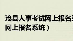 沧县人事考试网上报名系统（广东省人事考试网上报名系统）