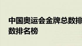 中国奥运会金牌总数排名 中国奥运会金牌总数排名榜