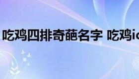 吃鸡四排奇葩名字 吃鸡id四排搞笑名字大全）