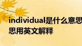 individual是什么意思 individual是什么意思用英文解释