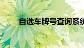 自选车牌号查询系统 可选车牌查询