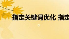 指定关键词优化 指定关键词排名优化