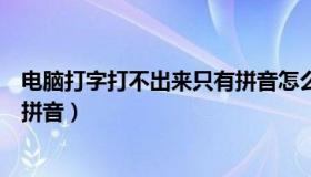 电脑打字打不出来只有拼音怎么办（电脑打字打不出来只有拼音）