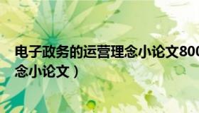 电子政务的运营理念小论文800字范文（电子政务的运营理念小论文）